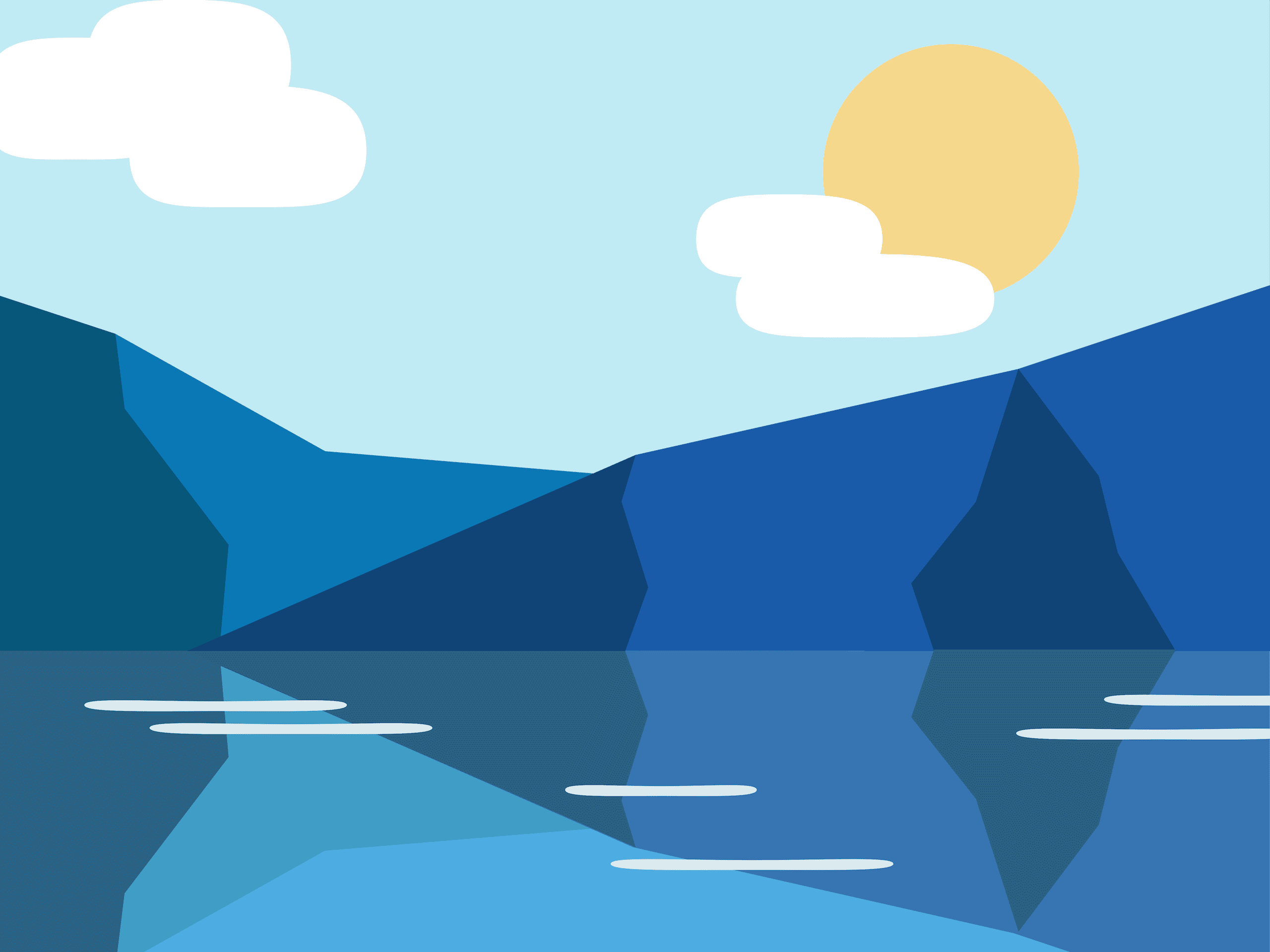 Mountains behind a lake